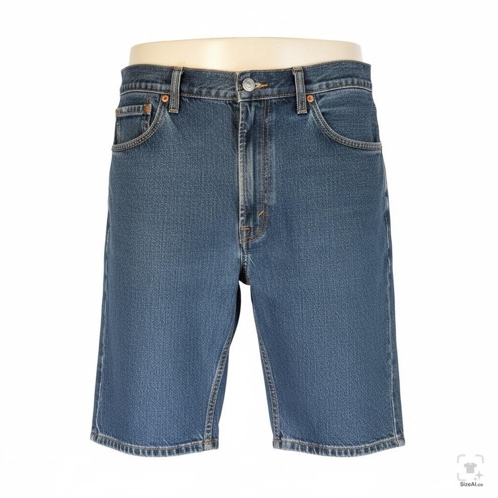 Levi's 505 Shorts Mens 40 Blue Denim Bermuda 5-Pocket Zip Fly Cotton Regular Fit